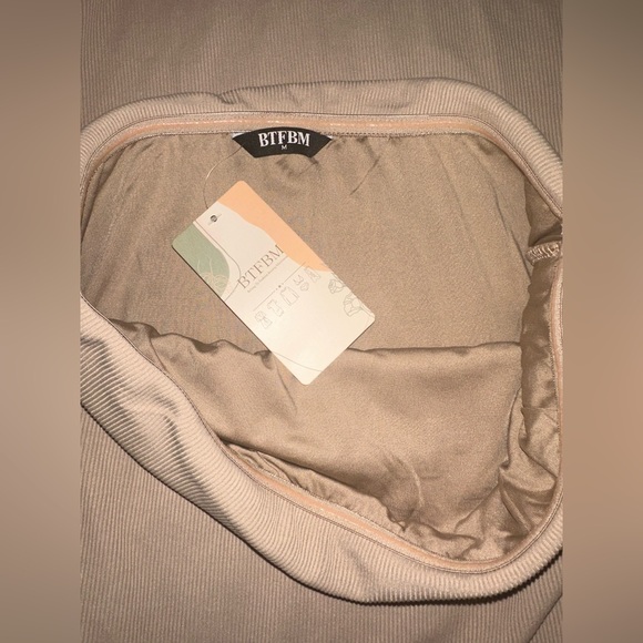 Khaki Tube Strapless Bodycon Dress NWT - Picture 7 of 7